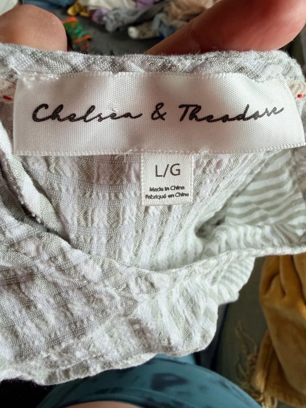 Gray Striped Ruffle Sleeve Flowy Top - Picture 5 of 7